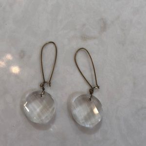 Anthropologie Clear drop earrings